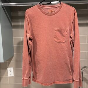 Y2K Standard Fit Orange Pocket Tee Goodfellow & Co Long Sleeve Size M Tall